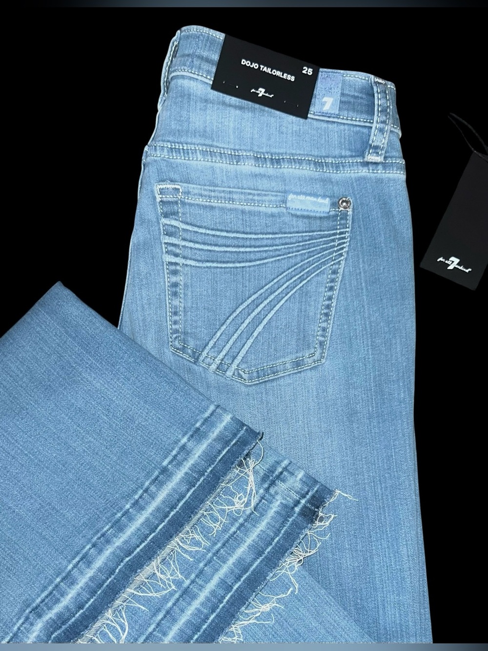 7 For All Mankind Dojo Tailorless- Unrolled Hem Jean, Size 25, NWT - Picture 13 of 13